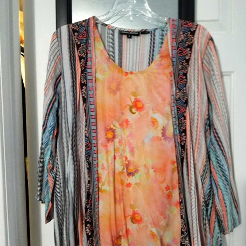 Layered floral/multi colored blouse
